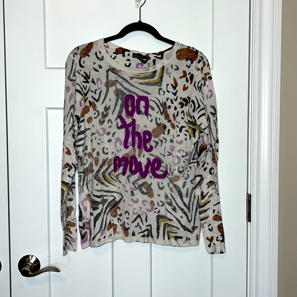 NWT Carre Noir Stone Animal Print On The Move Long Sleeve Pullover - Picture 2 of 8